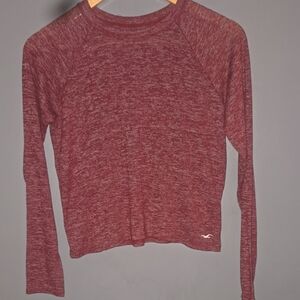 Hollister Women's Burgundy Long Sleeve Tee